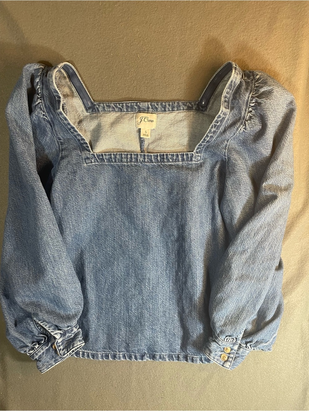 J.Crew Squareneck Chambray Top